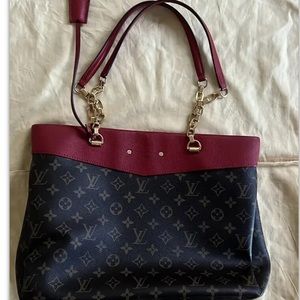 Louis Vuitton red Pallas in Monogram Canvas and Calfskin